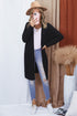 Long Line Open Front Knitted Cardigan With Pockets