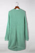 Long Line Open Front Knitted Cardigan With Pockets