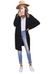 Long Line Open Front Knitted Cardigan With Pockets