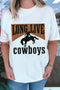 Long Live Cowboys Western Inspired Relaxed Fit Graphic Print Tee Shirt