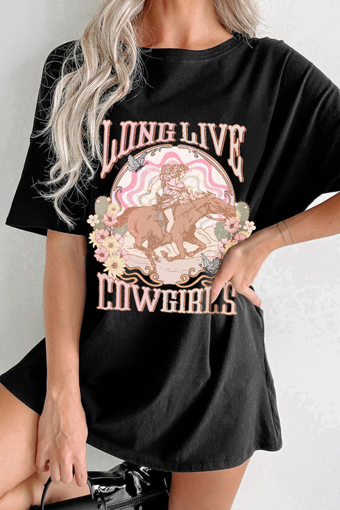 Long Live Cowgirls Graphic Crewneck T-Shirt