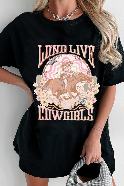 Long Live Cowgirls Graphic Crewneck T-Shirt