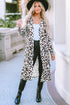 Long Sleeve Animal Print Open Front Duster Cardigan