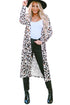 Long Sleeve Animal Print Open Front Duster Cardigan