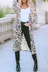 Long Sleeve Animal Print Open Front Duster Cardigan