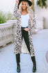 Long Sleeve Animal Print Open Front Duster Cardigan