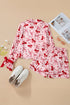Long Sleeve Bow Print Viscose Shorts Pajama Set