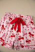 Long Sleeve Bow Print Viscose Shorts Pajama Set