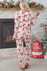 Long Sleeve Bow Print Wide Leg Pajama Set
