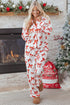 Long Sleeve Bow Print Wide Leg Pajama Set