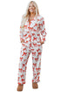 Long Sleeve Bow Print Wide Leg Pajama Set