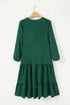 Long Sleeve Button Front Drawstring Waist Maxi Dress
