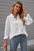 Long Sleeve Button Fuzzy Polka Dot Shirt
