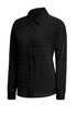 Long Sleeve Button Fuzzy Polka Dot Shirt