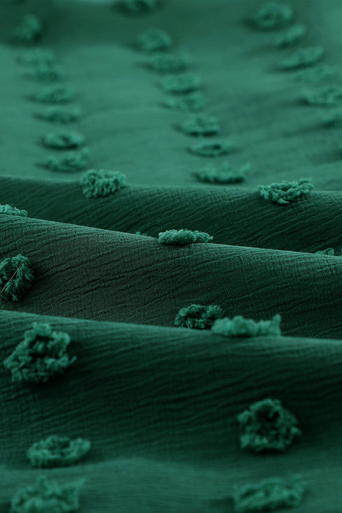 Long Sleeve Button Fuzzy Polka Dot Shirt