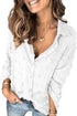 Long Sleeve Button Fuzzy Polka Dot Shirt