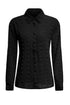 Long Sleeve Button Fuzzy Polka Dot Shirt