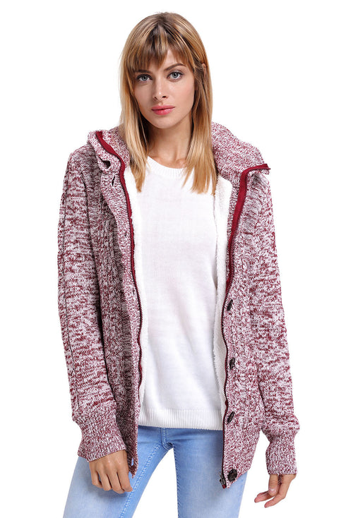 Long Sleeve Button-Up Hooded Cardigans