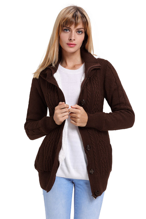 Long Sleeve Button-Up Hooded Cardigans