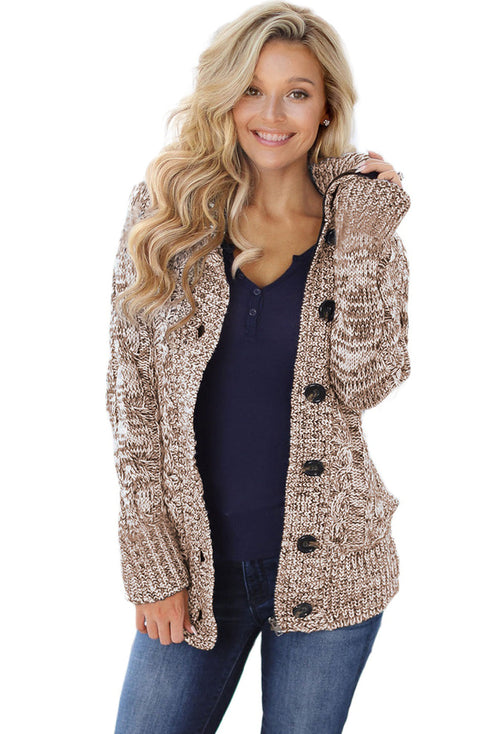 Long Sleeve Button-Up Hooded Cardigans