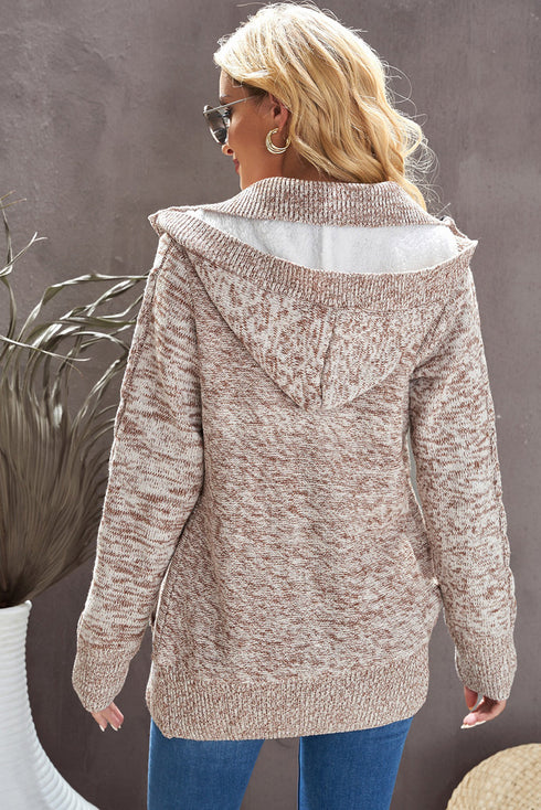 Long Sleeve Button-Up Hooded Cardigans