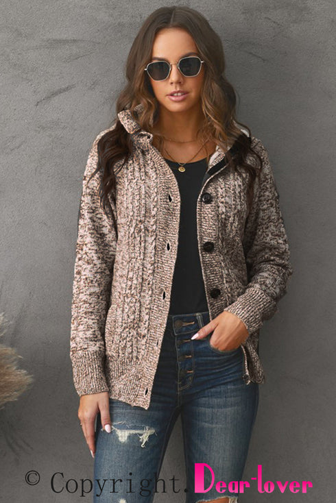 Long Sleeve Button-Up Hooded Cardigans