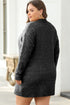 Long Sleeve Cable Knit Crew Neck Sweater Dress