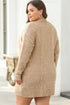 Long Sleeve Cable Knit Crew Neck Sweater Dress