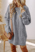 Long Sleeve Cable Knit Crew Neck Sweater Dress