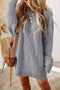 Long Sleeve Cable Knit Crew Neck Sweater Dress