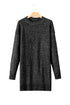 Long Sleeve Cable Knit Crew Neck Sweater Dress