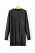 Long Sleeve Cable Knit Crew Neck Sweater Dress