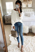 Long Sleeve Cutout Shoulder Relaxed Sweater