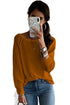 Long Sleeve Cutout Shoulder Relaxed Sweater
