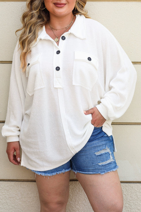 Long Sleeve Flap Pocket Utility Henley Top
