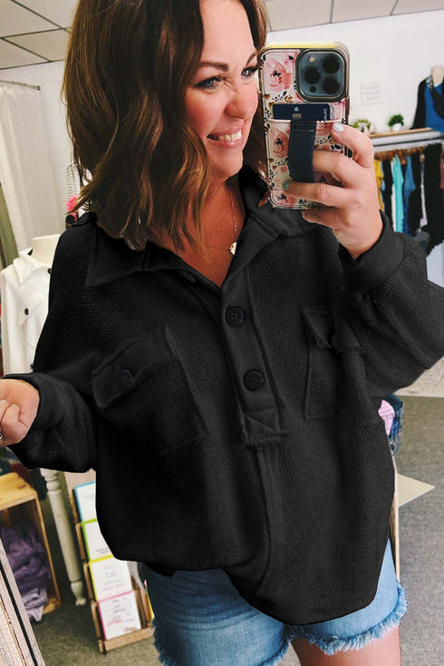 Long Sleeve Flap Pocket Utility Henley Top