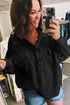 Long Sleeve Flap Pocket Utility Henley Top