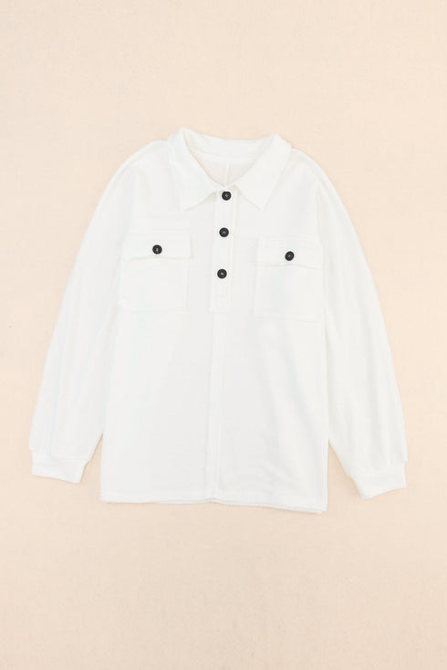 Long Sleeve Flap Pocket Utility Henley Top