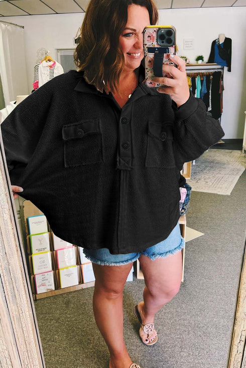 Long Sleeve Flap Pocket Utility Henley Top