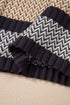 Long Sleeve Geometric Striped Ribbed Knit Fitted Sweater
