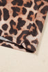 Long Sleeve Mock Neck Sheer Mesh Animal Print Top