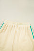 Long Sleeve Pullover Drawstring Paneled Lounge Short Sets