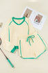 Long Sleeve Pullover Drawstring Paneled Lounge Short Sets