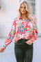 Long Sleeve Retro Floral Print Button Down Shirt
