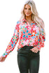 Long Sleeve Retro Floral Print Button Down Shirt