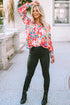 Long Sleeve Retro Floral Print Button Down Shirt