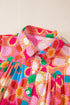 Long Sleeve Retro Floral Print Button Down Shirt