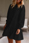 Long Sleeve Round Neck Ruffle Hem Mini Dress