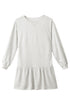 Long Sleeve Round Neck Ruffle Hem Mini Dress