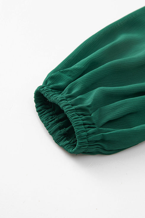 Long Sleeve Ruffled Mock Neck Tiered Mini Dress